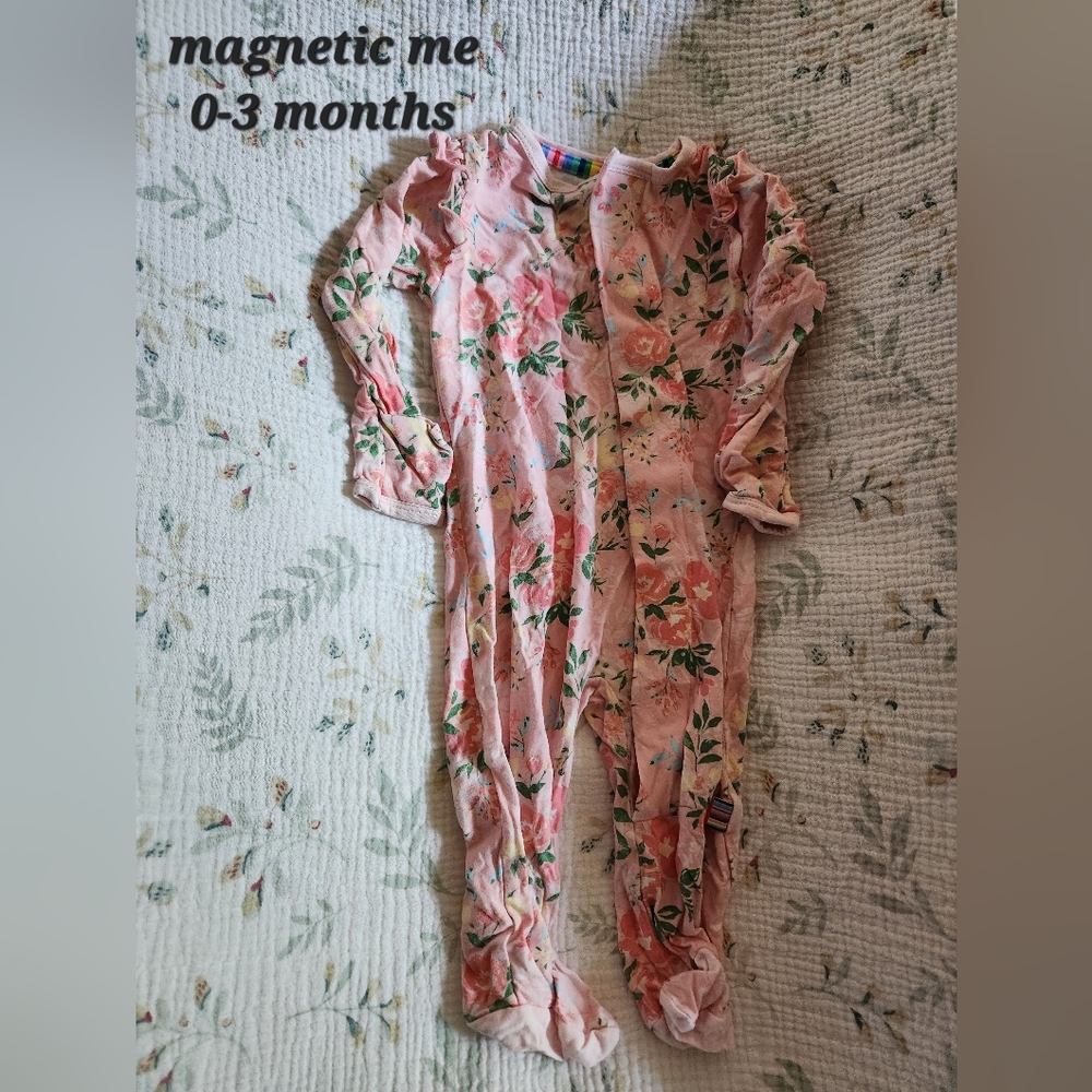Magnetic Me Girls Pajamas Size 0-3 and 3-6 Months